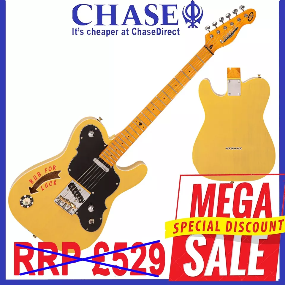 Vintage Electric Guitar JDV28 Joe Doe 'Gambler' in Butterscotch-