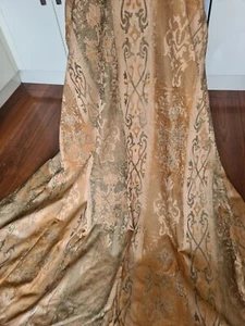 Vintage Single Curtina Lined Curtain Textured Gold Ornate L69" W77" - Picture 1 of 6