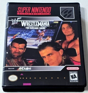 WWF Wrestlemania The Arcade Game SOLO CUSTODIA Super Nintendo SNES Box QUALSIASI 4 SCONTO 20% - Foto 1 di 5