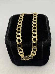 ELEGANT 14K Yellow Gold 5.6mm CUBAN CURB Link Hollow Bracelet 7.25”long 3.9g - Picture 1 of 16