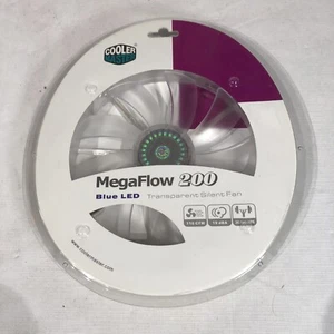 New! Cooler Master MegaFlow 200 200mm Blue LED Silent Fan Case Fan PC - Picture 1 of 3