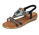 Womens Wide Fit Low Heel Wegde Sandals Ladies Summer Comfy Shoes Size Holiday