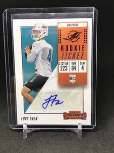 2018 Contenders Luke Falk Rookie Ticket Auto WSU Dolphins - Picture 1 of 2