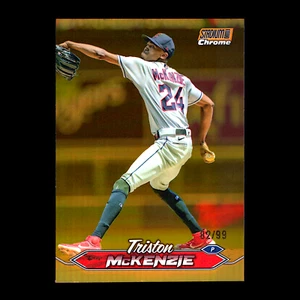2024 Topps Stadium Club Triston McKenzie #45 Chrome Orange Refractor /99 - Picture 1 of 2