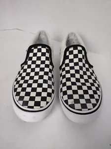 VANS Classic Slip On White/Black Checkered Canvas Skate Shoes Youth 5 - Picture 1 of 8