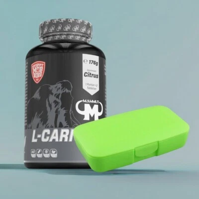 Mammut L - Carnitin 80 Lutschtabletten Citrus + grüne Pillenbox  90,34€/kg - Bild 1 von 4