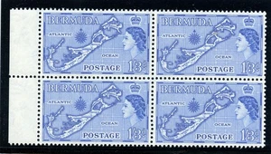 Bermuda 1962 QEII 1s3d bright blue (Die II) block of four superb MNH. SG 145bc. - Picture 1 of 2