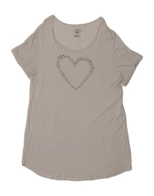 Vestido Camiseta LAURA ASHLEY Mujer Gráfico Reino Unido 20 2XL Gris Rayas Corazón WW09 Foto 1 de 3