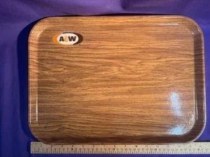 A&W Root Beer Restaurant Wood Grain Fiberglass Serving Tray Camtray 6-78 - Picture 1 of 5