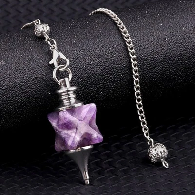 Кулон из натурального драгоценного камня Merkaba Star Pendulum Healing Reiki Dowsing кристалл - Изображение 1 из 4