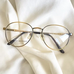 Vintage Round Unisex EYEGLASS FRAMES Boulevard Boutique 52-20-135 Gold - Picture 1 of 6
