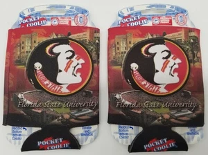 Una (1) coppia Florida State Seminoles birra pop lattina Coozies Koozies isolatori USA - Foto 1 di 3