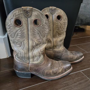 Ariat Heritage Roughstock Stiefel Gr. 10,5EE Western Cowboy Arbeit Leder Retro - Bild 1 von 8