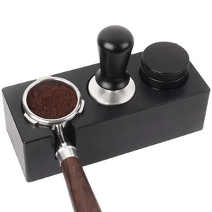 54mm-58mm Tamper Station Anti-Slip Espresso Tamping Stand Black Solid Holder - Picture 1 of 8