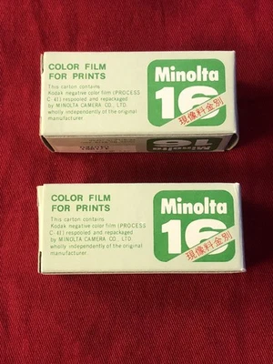 Lote de 16 películas a color Minolta vintage para cartuchos de impresión NOS en caja 4/1981 Foto 1 de 4