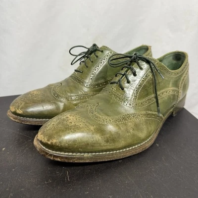 Zapatos de vestir Oxford Paul Smith de cuero verde envejecido con punta de ala talla EU 42 US 8.5 Foto 1 de 4