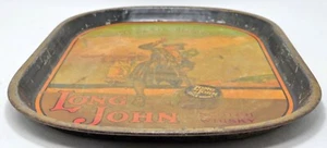Vintage Tin Ad Sign Bar Tray Long John Whisky Original Litho Printed Very Rare - Picture 1 of 4