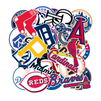 Complete 30 MLB Baseball Teams Logo Decals Stickers for Luggage/Laptop - Image 1 of 4
