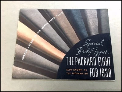 1938 Packard Eight Vintage Car Sales Brochure Catalog - 120 Special Body Types Foto 1 de 4