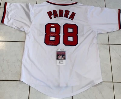 Camiseta personalizada firmada por Gerardo Parra autografiada de los Nacionales de Washington Inscr JSA N1 Foto 1 de 2