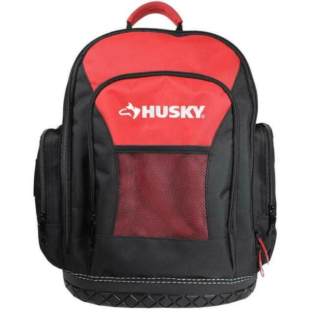 Husky 68000H-18 18 inch Rubber Bottom Tool Backpack - Red