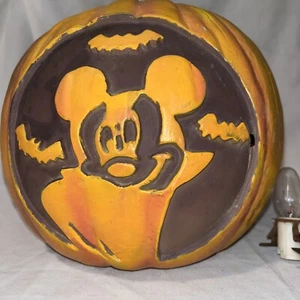 Vintage Mickey Mouse leuchtender Kürbis Trendmasters 1997 Disney Jack O Latern 9 Zoll - Bild 1 von 11