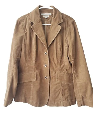 Chaqueta Blazer Tommy Hilfiger Para Mujer Marrón Pana Talla L Foto 1 de 4