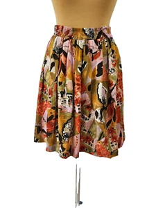 42 A-Linie Rock bunt bedruckt true vintage knielang 80er 90er Look romantisch - Bild 1 von 7