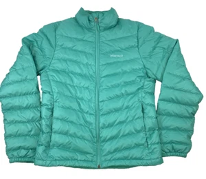 Marmot 700 Fill Down Puffer Jacket Green Teal Quilted Lightweight Womens Small - Picture 1 of 16