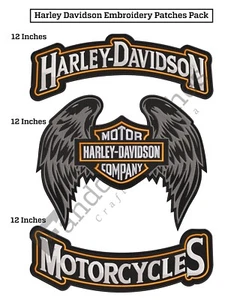 Paquete de parches bordados Harley Davidson Rockers para alas de motocicleta - Imagen 1 de 2