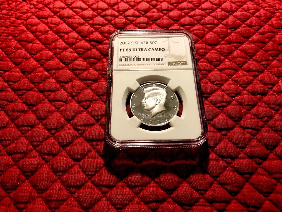 2002-S SILVER Proof Kennedy Half Dollar 50c NGC PF69 Ultra Cameo. - Image 1 of 2