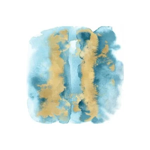 Impresión En Lienzo O Papel Póster O Cuadro Riley Bella Aqua Mist Con Oro I - Bild 1 von 2
