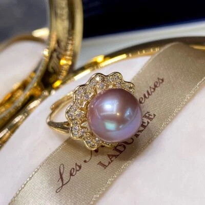 Anillo Natural Mar del Sur Barroco Edison Pera Cuentas Cristal Incrustación Tamaño Ajustable Foto 1 de 4