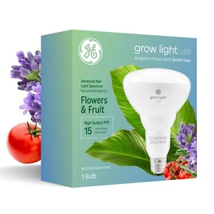 GE Grow Lights for Indoor Plants, BR30 Indoor Floodlight, LED Light Bulbs for Fl - Picture 1 of 9