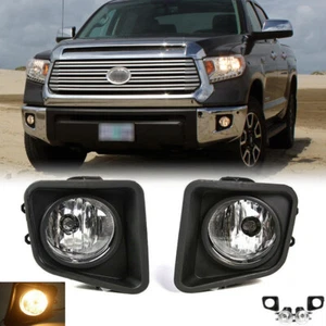 Pair For 2014-2021 Toyota Tundra Front Bumper Clear Lens Fog Lights Lamp w/Bulbs - Picture 1 of 10
