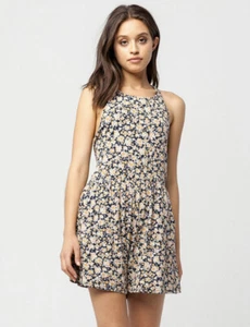 Volcom Solo Trip Romper with Pockets. Floral. Racerback. Snap Crotch. Sz S - Picture 1 of 5
