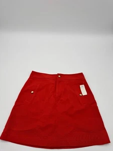 Pink Tartan Betty Mini Skirt Sz 8 Tomato Red 100% Wool Made in Canada Zip Button - Picture 1 of 10
