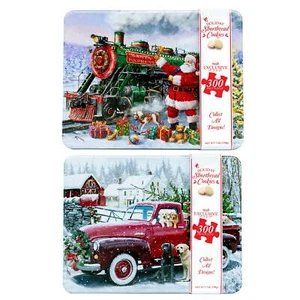 Galletas de pan corto de vacaciones de Navidad con rompecabezas de 300 piezas en juego de lata sellado NOV 2025 - Imagen 1 de 2