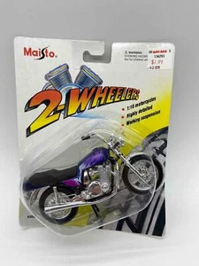1995 Maisto 2-Wheelers 1:18 Scale Diecast Motorcycle Suzuki GSX750 Purple Sealed - Picture 1 of 4