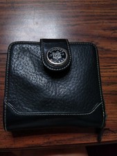 Dooney & Bourke Black Bi fold  Leather Zip Wallet Vintage VGC