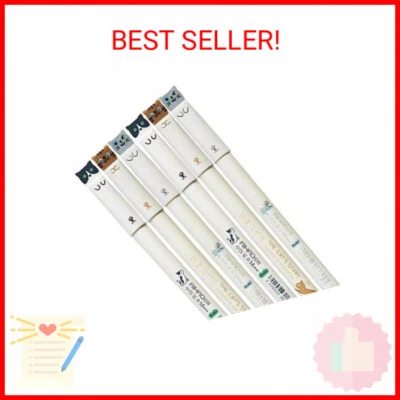 Paquete de 6 bolígrafos de gel Sencoo Colorful Cats Design 0,38 mm tinta negra Foto 1 de 2