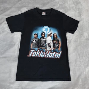 T-shirt Tokio Hotel Band uomo piccola emo musica pop double face nera Y2K - Foto 1 di 7