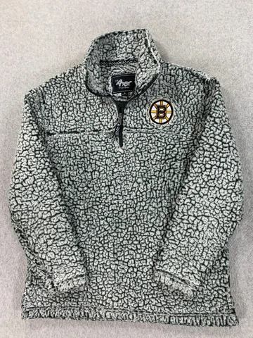 Boston Bruins Carl Banks 1/4 Zip Sherpa Hockey Pullover Sweater (Women's Small) Cover