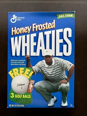 TIGER WOODS HONEY FROSTED WHEATIES EMPTY CEREAL BOX - Image 1 of 4