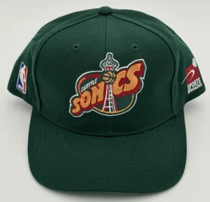 Sports Specialties Seattle Sonics Snapback Hat Green Vintage 1990s NBA NOS - Picture 1 of 15