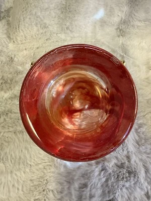 Vintage Kosta Boda Red Swirl Votive Tea light Candle Holder W/Box! Anna Ehrner