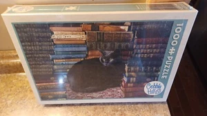 Library Cat Puzzle 1000 pcs Black Cat Books Cobble Hill Librarian # P17338 - Picture 1 of 3