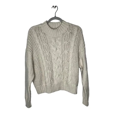 Suéter Lucky Brand Para Mujer Grande Crema Grueso Tejido Pescador Pullover Boho Foto 1 de 4