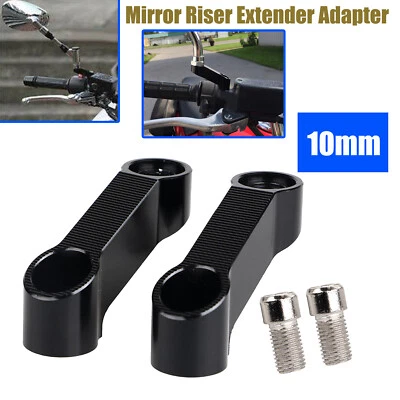 Adaptador extensor de montaje de espejo retrovisor negro M10 para Honda Shadow Aero 750 Suzuki SV650 Foto 1 de 4