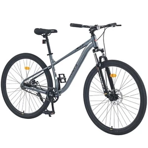 29 Inch Wheels Single Speed Front Suspension Mountain Bike for Men Women, Grey - Picture 1 of 6
